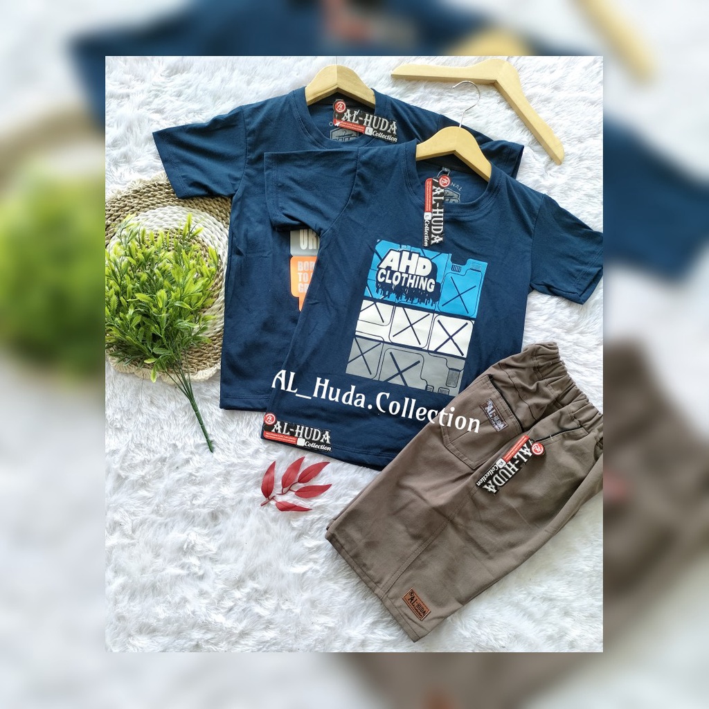 Setelan kaos distro celana pendek chino anak usia 1-10 tahun | Setelan anak laki laki | Stelan anak 