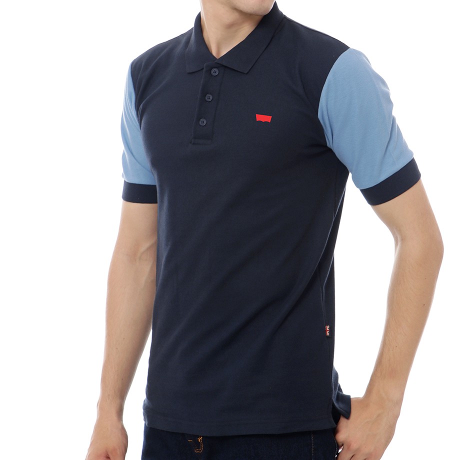  Kaos  Polo  Shirt Kerah Pria Premium Navy Baby Blue Shopee  