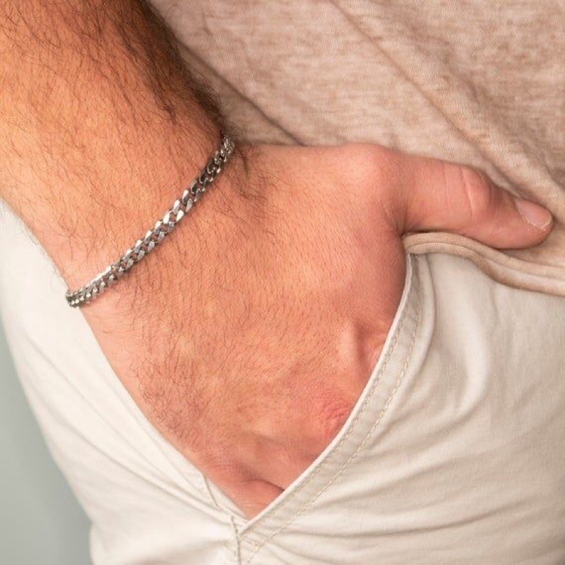 bracelet cuban silver