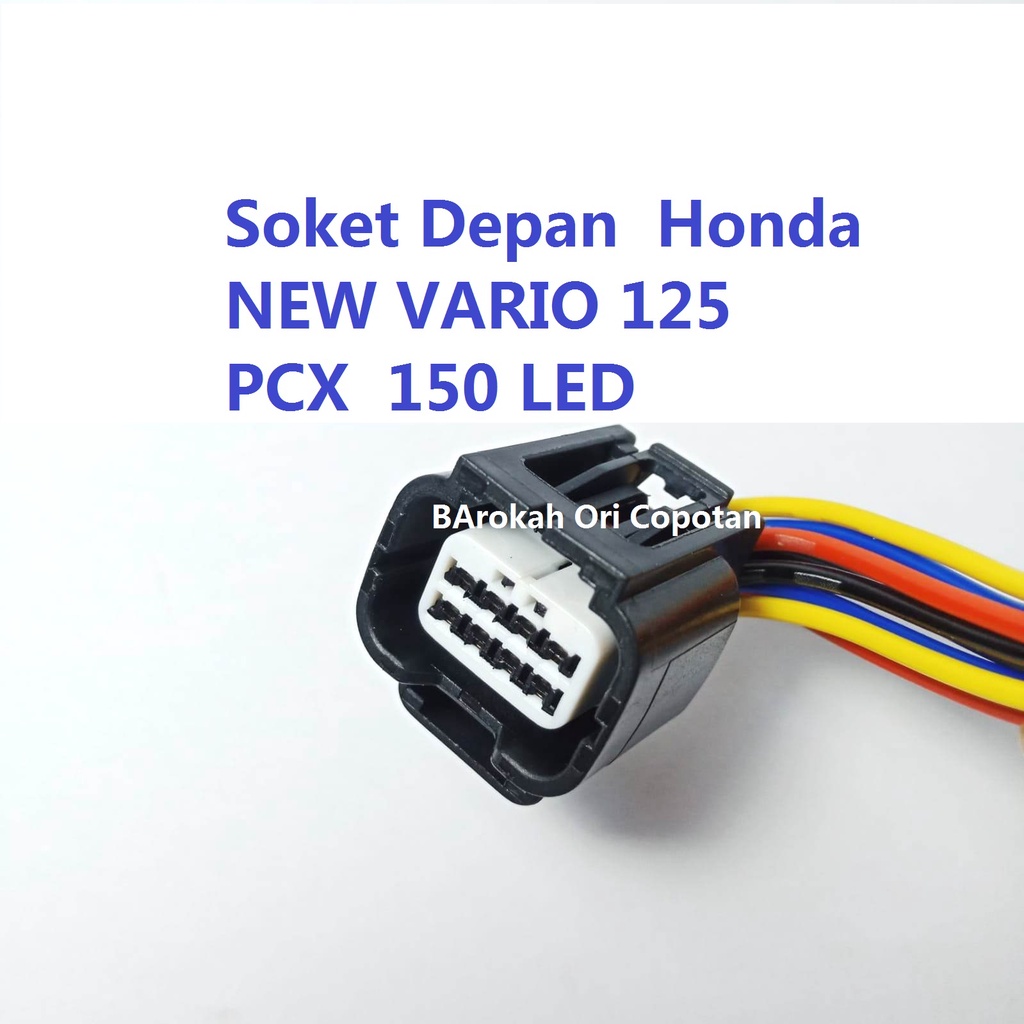 soket kabel lampu depan pin 8 fi honda new vario 125 pcx 150 led 8pin 8kabel besar