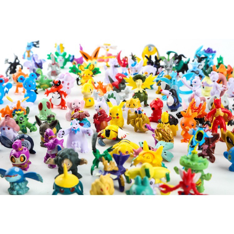 144pcs / 72pcs / 24pcs Action Figure Pokemon Mini Bahan Vinyl Ukuran 3cm Untuk Dekorasi