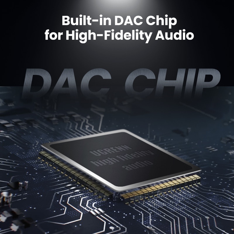 Ugreen 2 in 1 Adapter Konverter USB-C Ke Jack Audio 3.5mm DAC Chip PD QC Charging