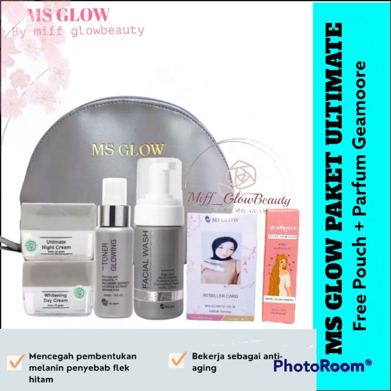 [ADA BARCODE] MS GLOW ORIGINAL FREE BOX MAKEUP , MS GLOW PAKET ULTIMATE msglow