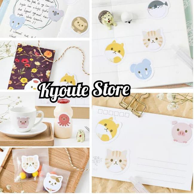 

zdw-729 45 pcs Sticker Deco Animal Hewan Lucu Scrapbook Bujo Journal Diary DIY