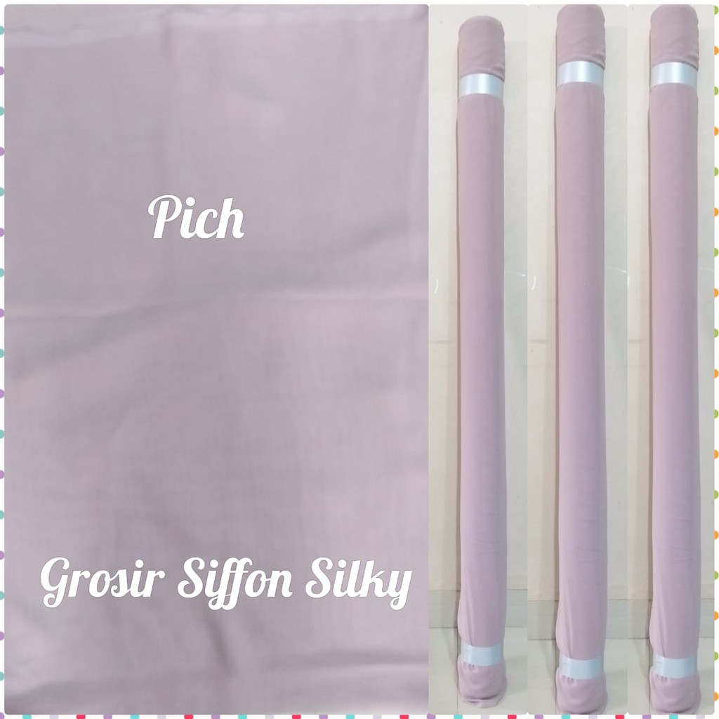 Kain Chiffon warna Peach Siffon Silky / Sifon Arab  cocok cocok untuk cadar hijab  dan Gamis 27400/m