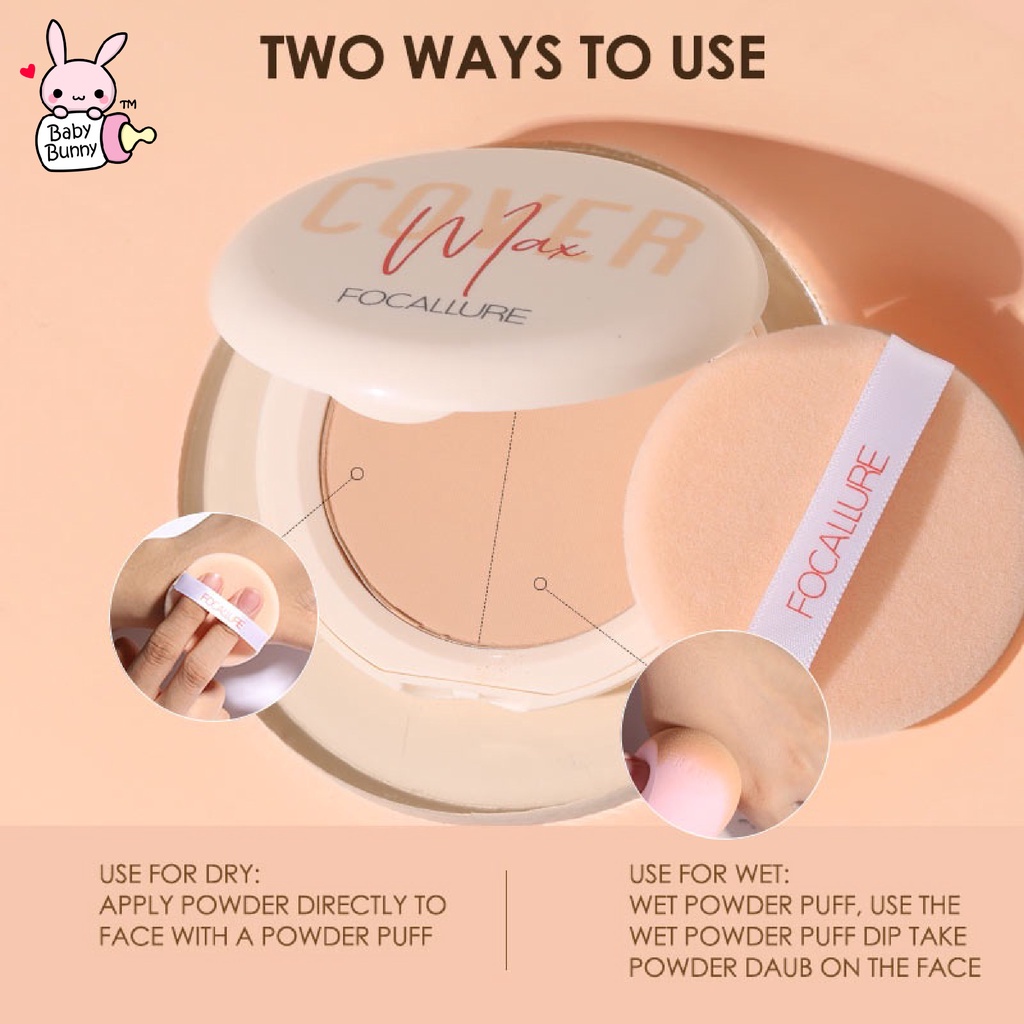 ❤ BELIA ❤ FOCALLURE Two Way Cake Pressed Powder | Oil-Control Bedak Padat Fine Power FA155 | BPOM