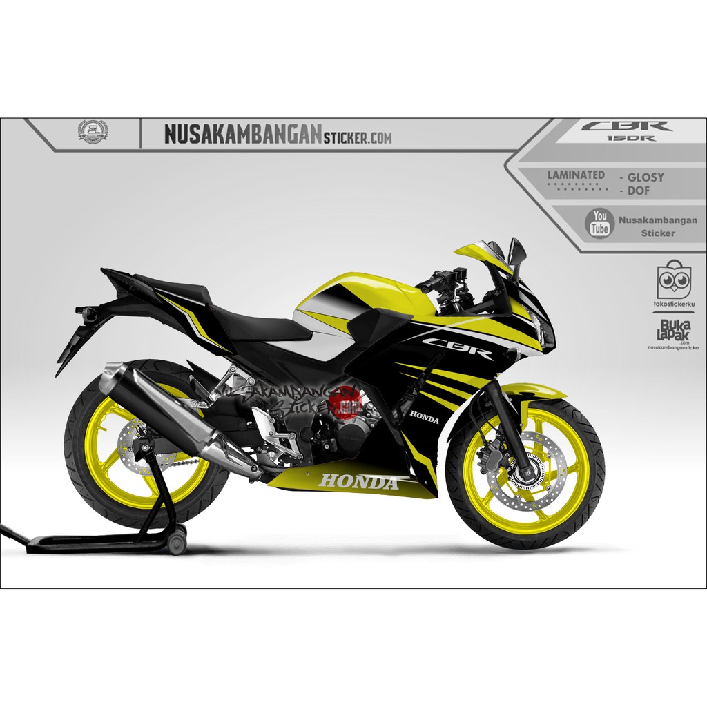 Decal Sticker CBR 150 K45 hitam kuning fullbody
