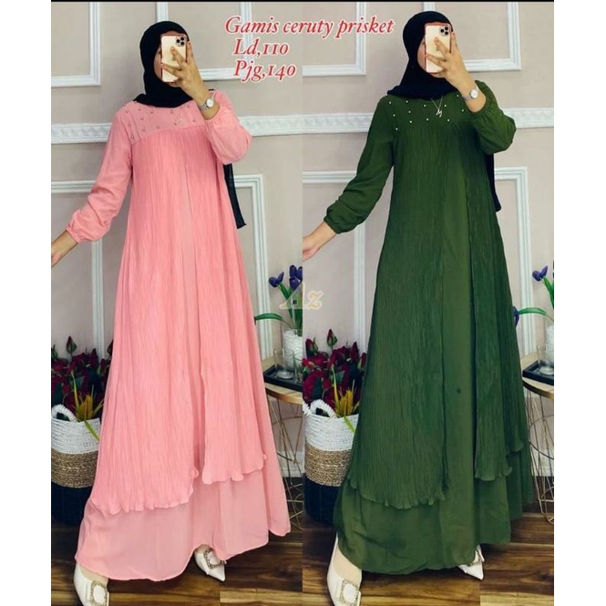 gamis ceruty plisket
