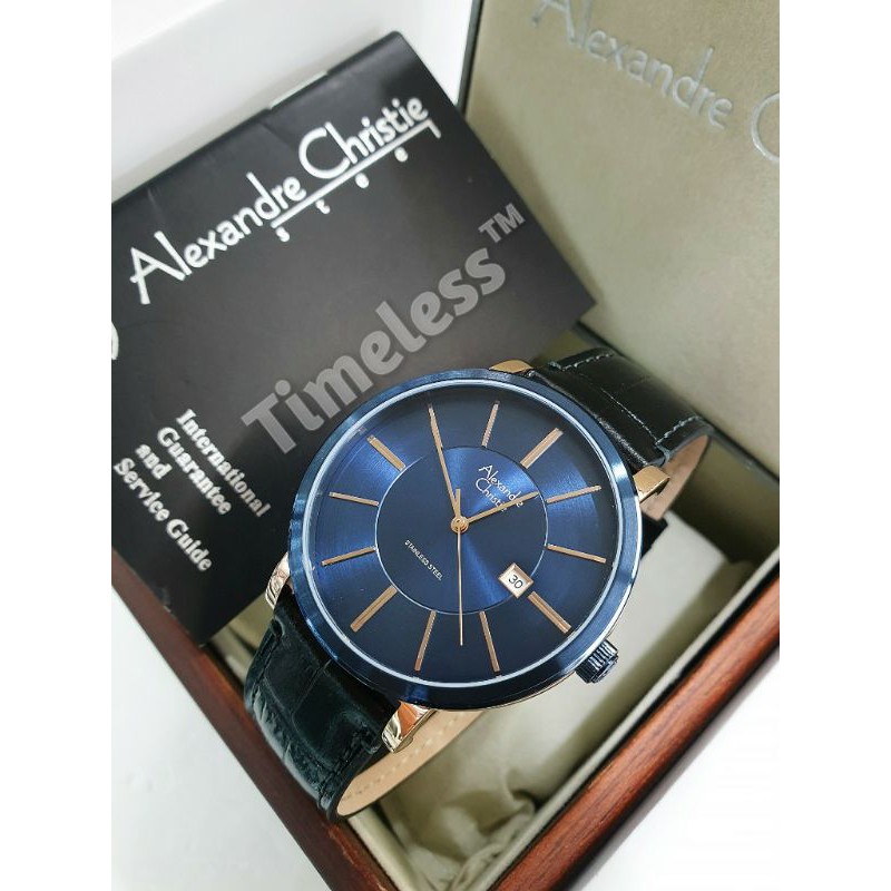 Jam Tangan Pria Alexandre Christie AC 8344 MD Blue Rosegold