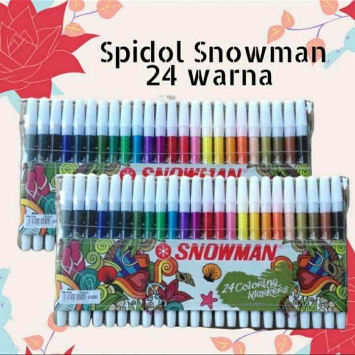 Spidol Kecil Snowman 24 Warna Pw 24A/Spidol Warna Warni Snowman
