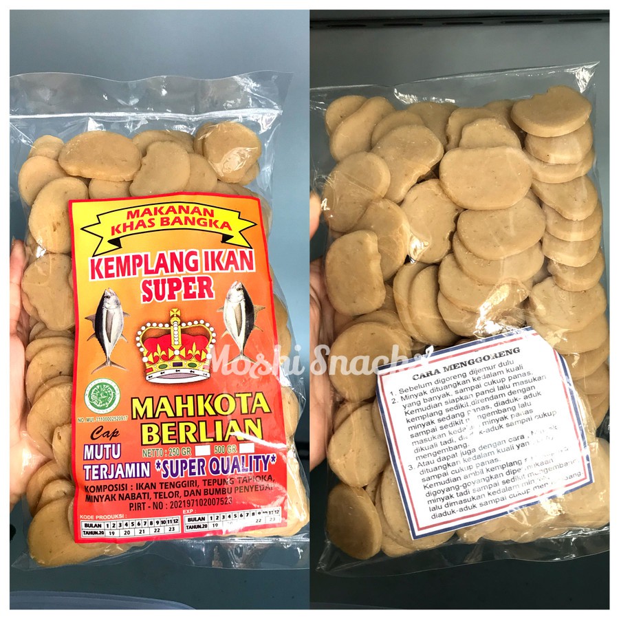 

Kerupuk Kemplang Mentah Cap Mahkota Ikan Tenggiri (Bulat Kecil) 500gr