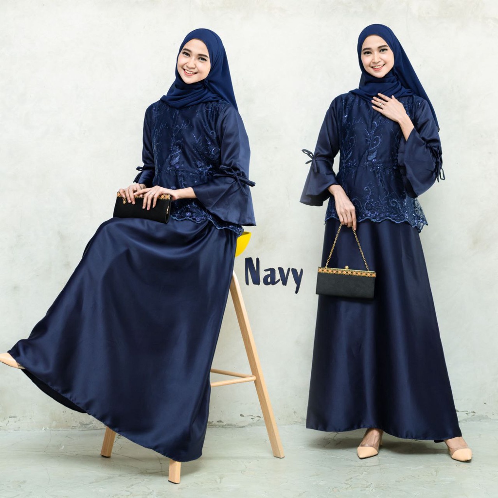 Saroja (581) Gamis Brokat Kekinian Gamis Mayasa | SJ Fashion