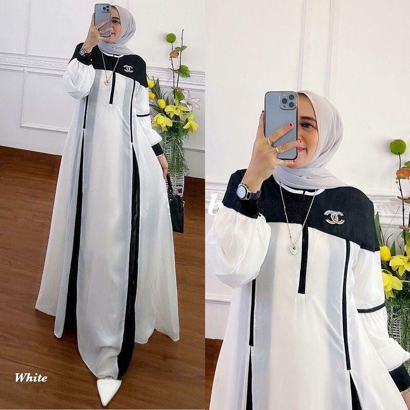 KHADIJAH DRESS WD CERUTY BABYDOLL FULL PURING DRESS WANITA BAJU WANITA TERBARU GAMIS DRESS WANITA MO