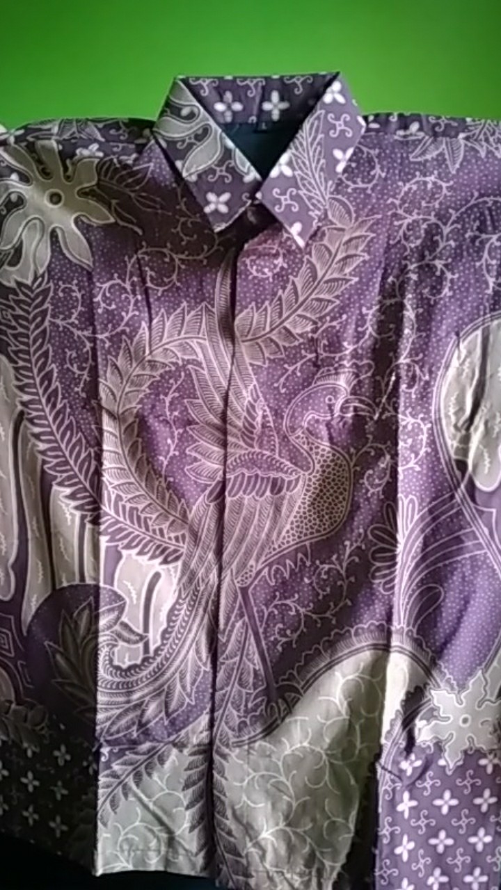 Peksi Truntum Kencono Ungu Lilac Batik Pria Lengan Panjang Modern Batik Lengan Panjang Batik Solo