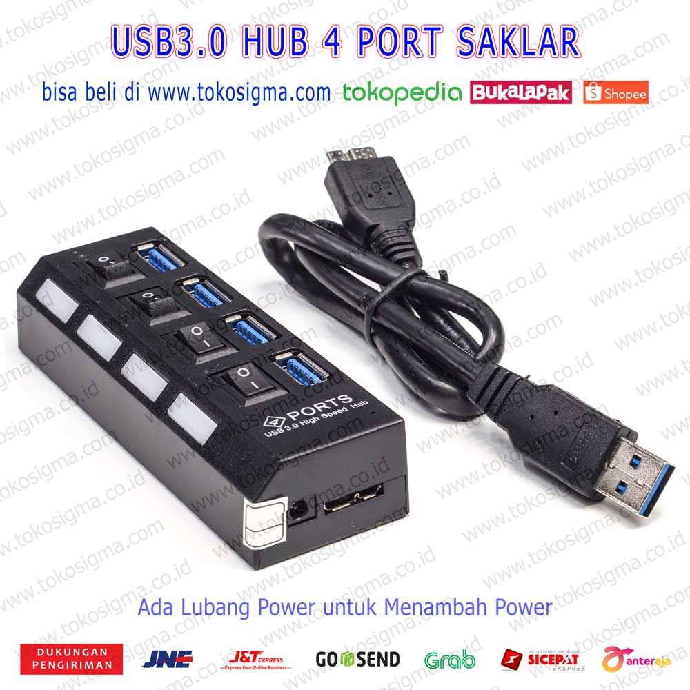 USB HUB 3.0 SUPER SPEED 4 PORT USB3.0 Splitter Extension LED SAKLAR