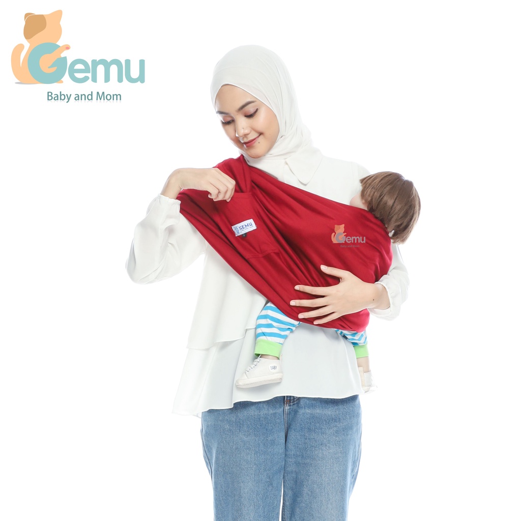 Geos Gendongan Bayi Samping Kaos Instan Polos Premium GEMU