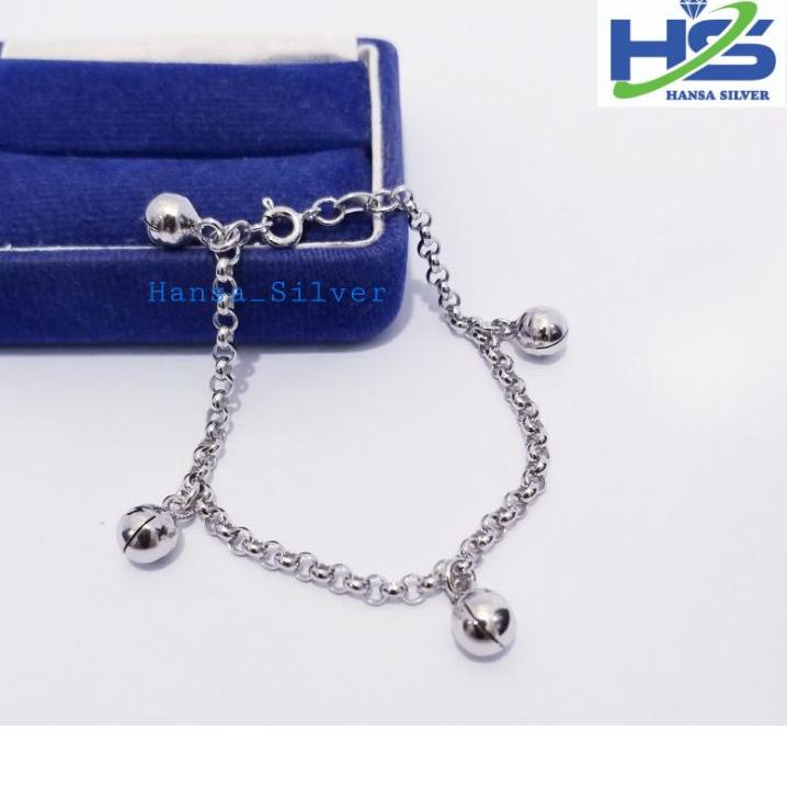 Big Sale.. GELANG KAKI BAYI ANAK PERAK SILVER ASLI 925 LAPIS EMAS PUTIH