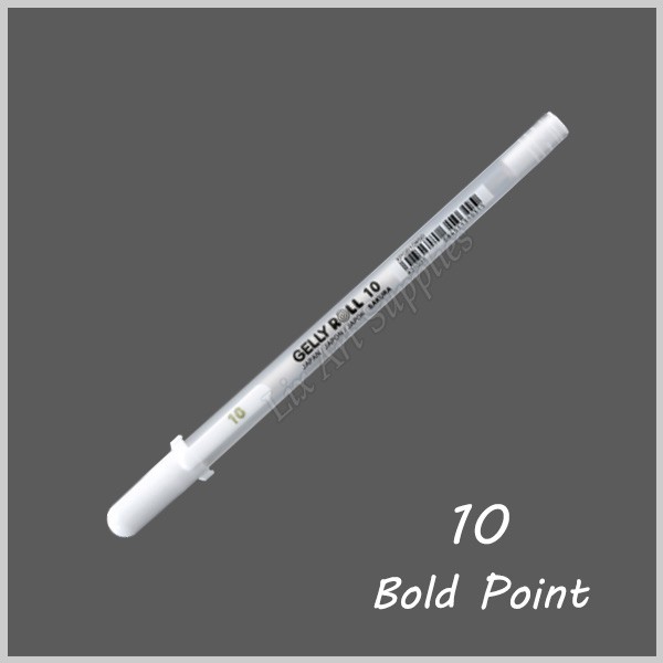 

Sakura Gelly Roll Ink Pen White 0.5mm (10) - Bold Point / White Pen