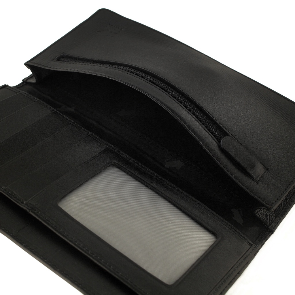 TOKOKOE - Dompet Pria model Panjang bahan Kulit Premium Dompet Lipat - BB 113 Black