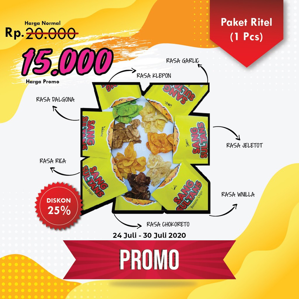 

PROMO!!!! KERIPIK PISANG/SANGSULTANS/BANANA CHIPS/TERLARIS/TERENAK/KERIPIK PISANG DALGONA/KOPI