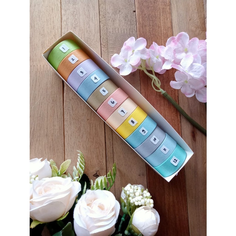 ( 1 ROL/ 1 BIJI ) Washi Tape / Pita Perekat / Selotip Kertas Warna Joyko WT-100