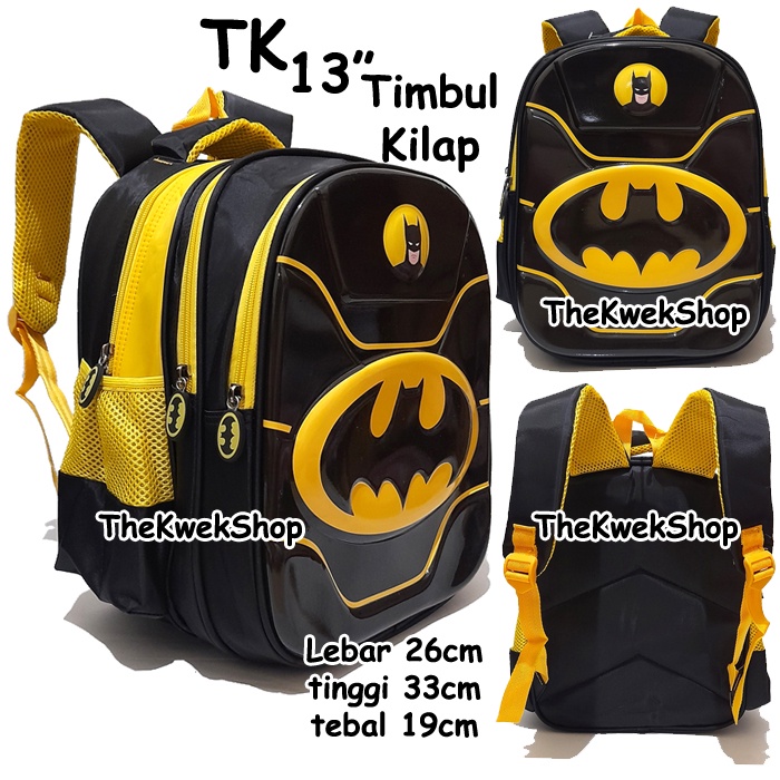 Tas Sekolah SD TK  Anak  Laki Laki Ransel Timbul Superhero SPIDERMAN KAPTAIN BATMAN