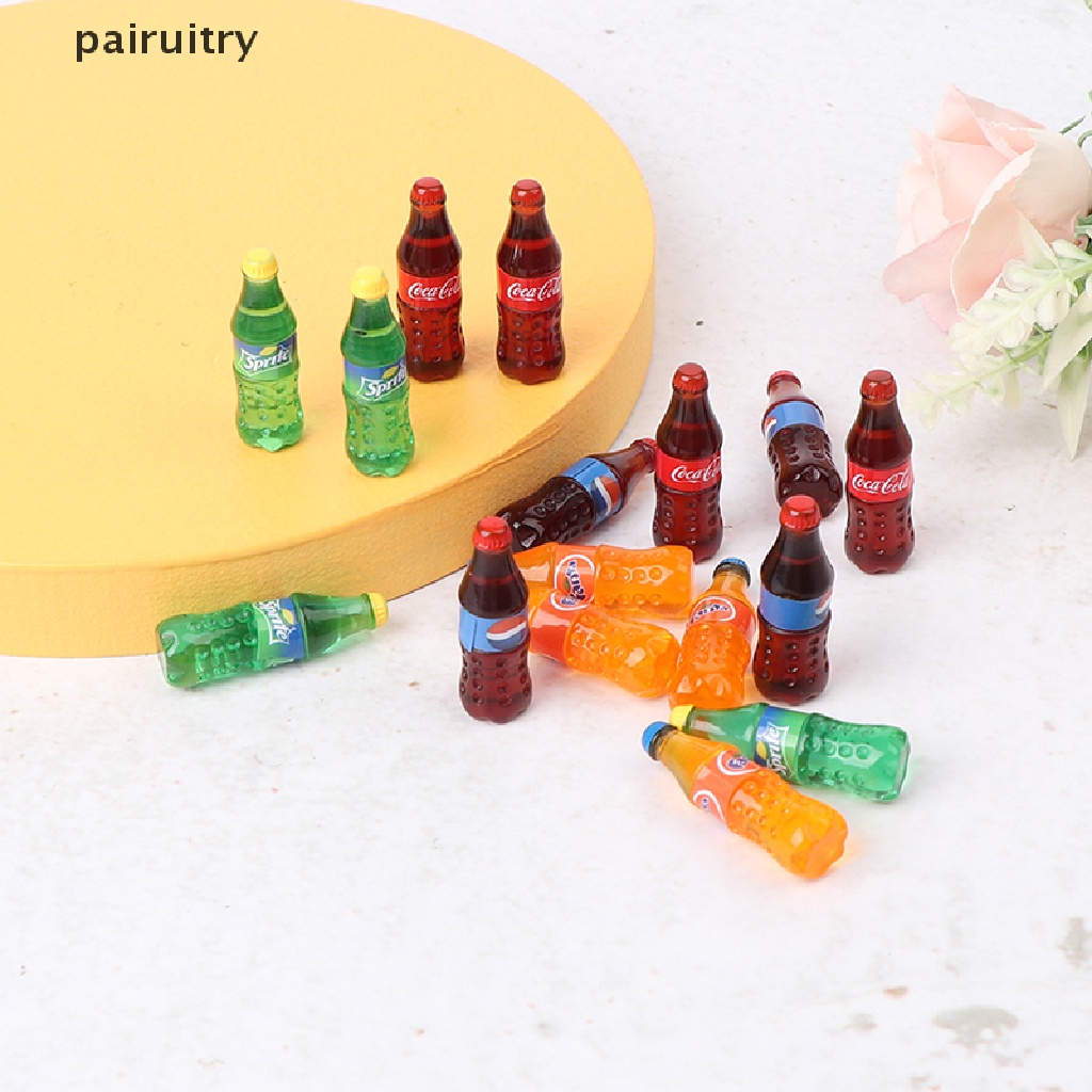 Prt 4PCS Miniatur Botol Minuman Soda Coca Cola Untuk Aksesoris Dapur Rumah Boneka PRT