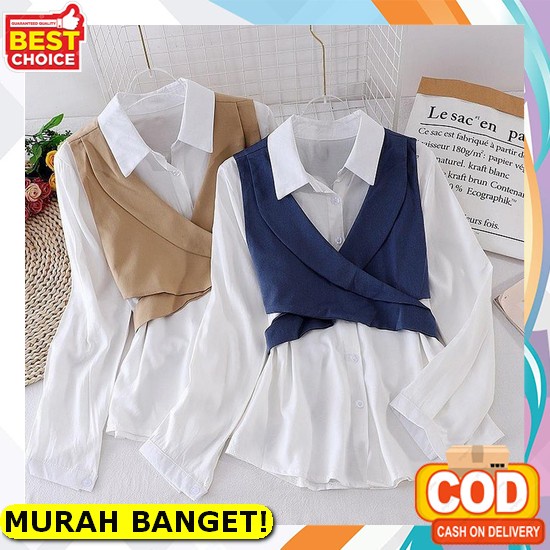 Baju Atasan Kemeja Wanita Modern Yakobi Shirt Bahan Katun Paris Mix Baju Atasan Kemeja Modern Blouse