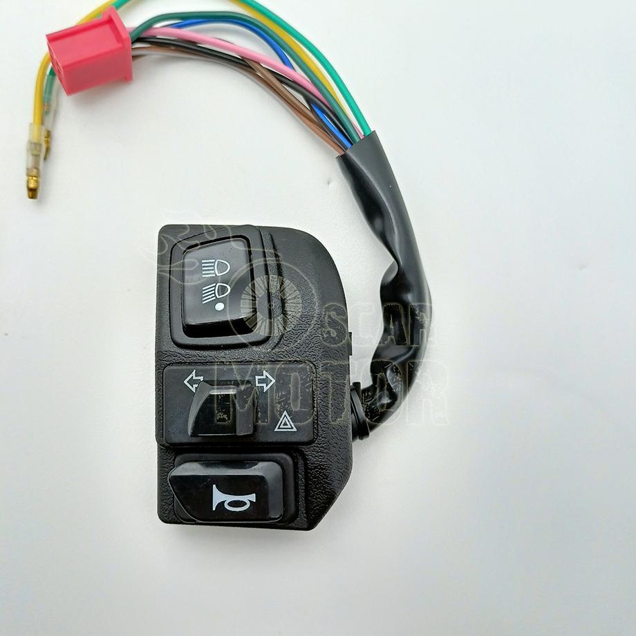 Saklar Kiri Domino Model Jupiter Z1 New Robot 5TP 1DY 3 Tombol Sein + Hazard Dan Klakson DIM 3 Fungs