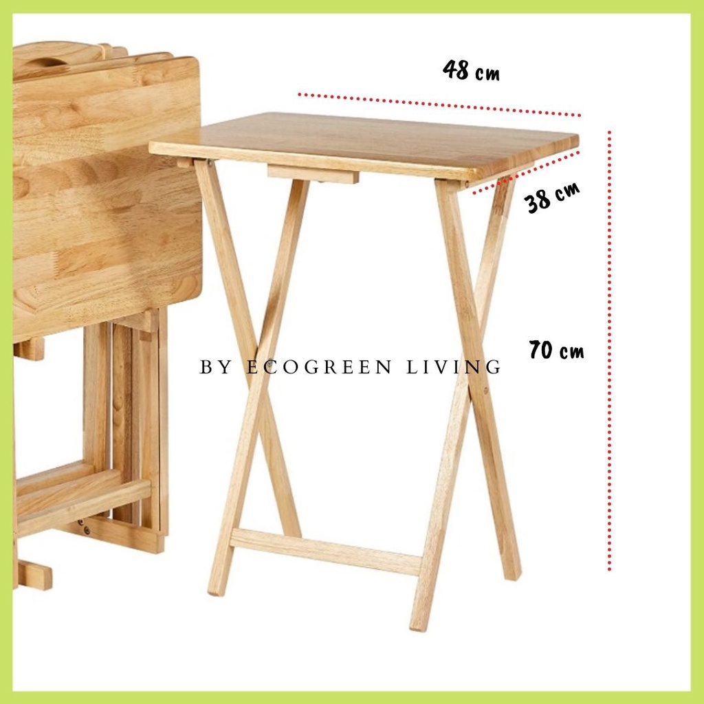 Nadastore - Folding / Adjustable table Pine Wood Table / Meja lipat Jati Belanda Tinggi 70 Lebar 48 cm