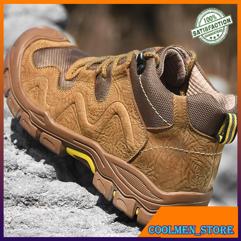 Sepatu Boots Pria Kulit Asli Fashion Men's Boots Cowboy Botas Outdoor Ankle Boots Hight Quality