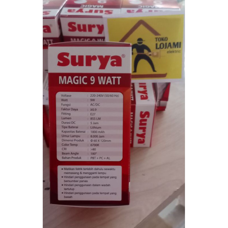 LAMPU EMERGENCY SURYA LED 9 WATT