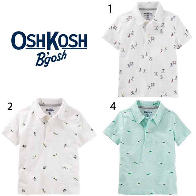  OSHKOSH Original Printed Polo Tee for Toddler Boys 