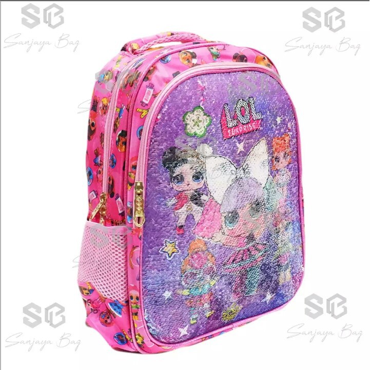 Tas Ransel Usap Lol Tas Sekolah Anak Perempuan Tas Fashion Anak Tas Usap 2 Gambar