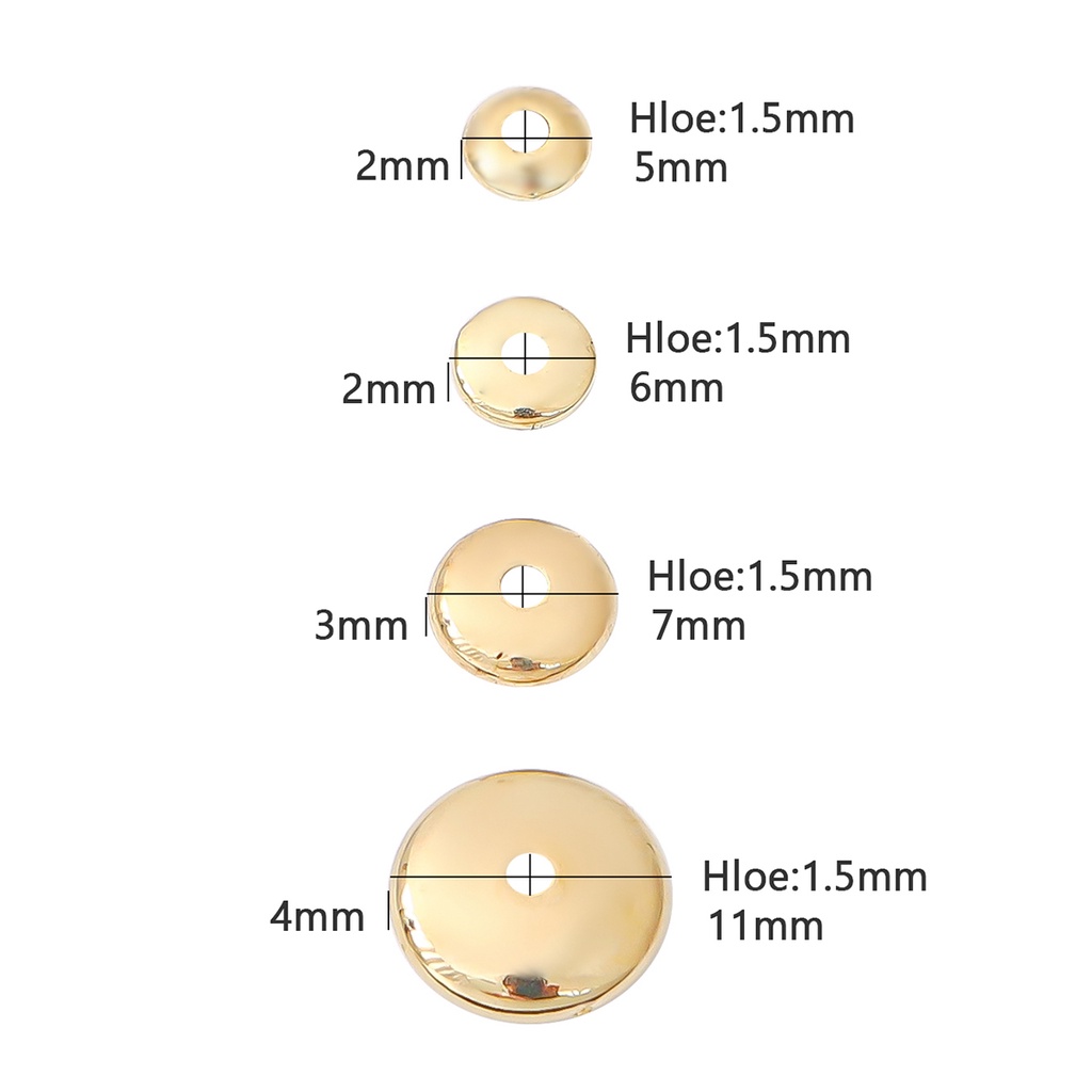 Ccb Manik-Manik Spacer Bentuk Bulat Untuk Membuat Perhiasan DIY