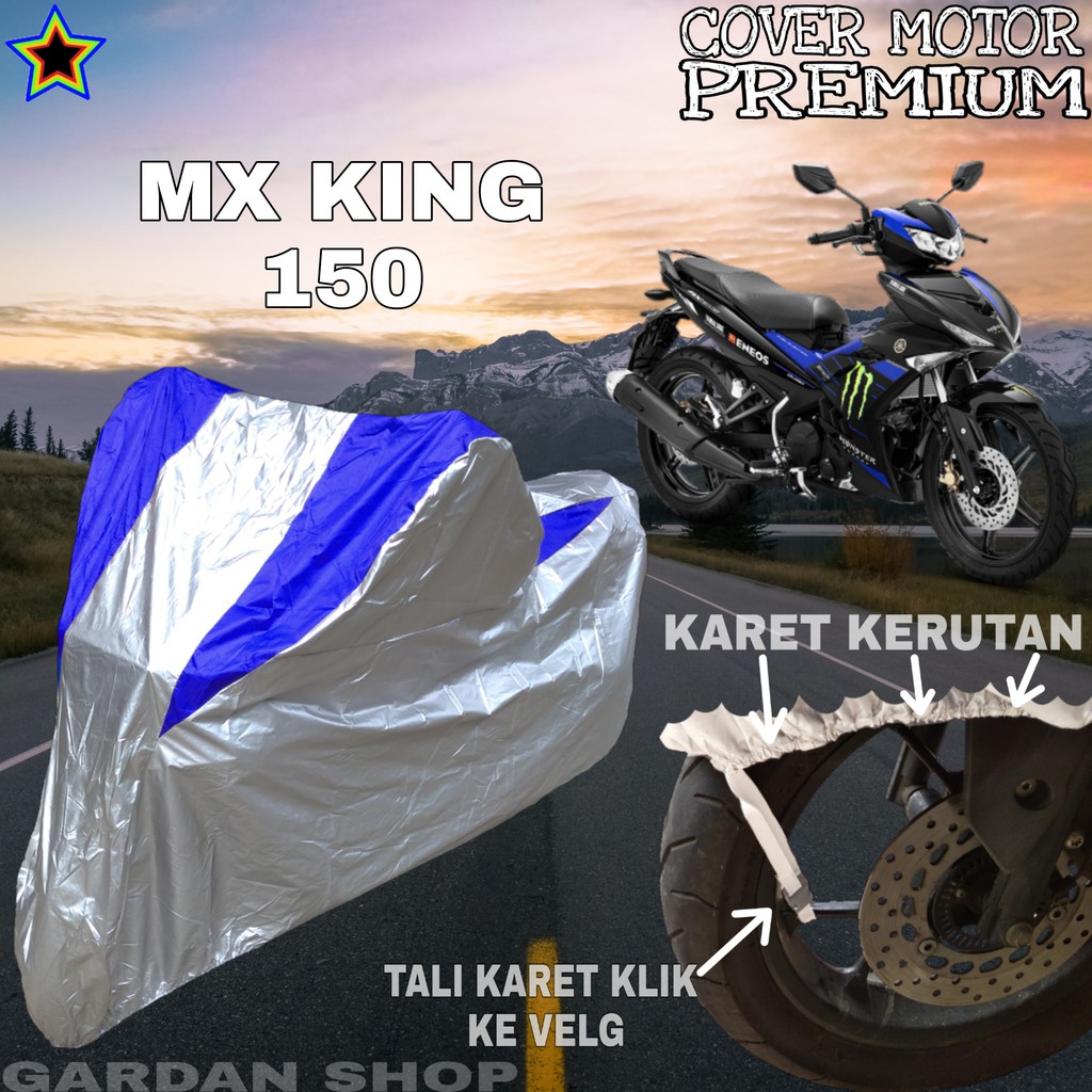 Sarung Motor MX KING 150 Silver BIRU Body Cover Penutup Motor Mx King 150 PREMIUM