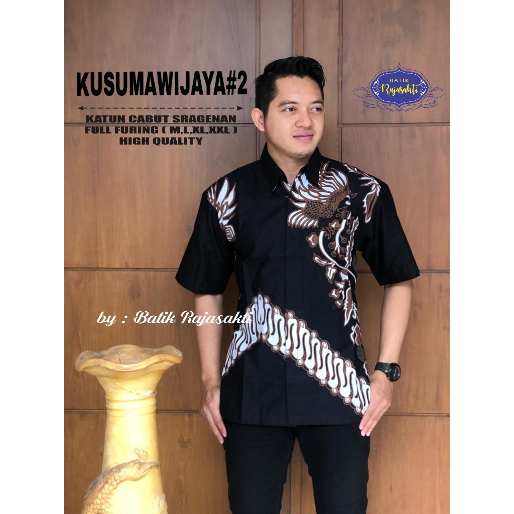 KUSUMAWIJAYA 2 RAJASAKTI KEMEJA BATIK SOLO PRIA  PENDEK PANJANG LAPIS FURING ATASAN PREMIUM MODERN KATUN HALUS CAHAYA  SULTAN SOGAN MANUK TARUNG 2 MANUK TARUNG PEN MATAHARI BERSINAR SEPENGGAL MATAHARI KERTAJAYA BIRU KENCONO MUNGIL NAGAGENI  CITRA