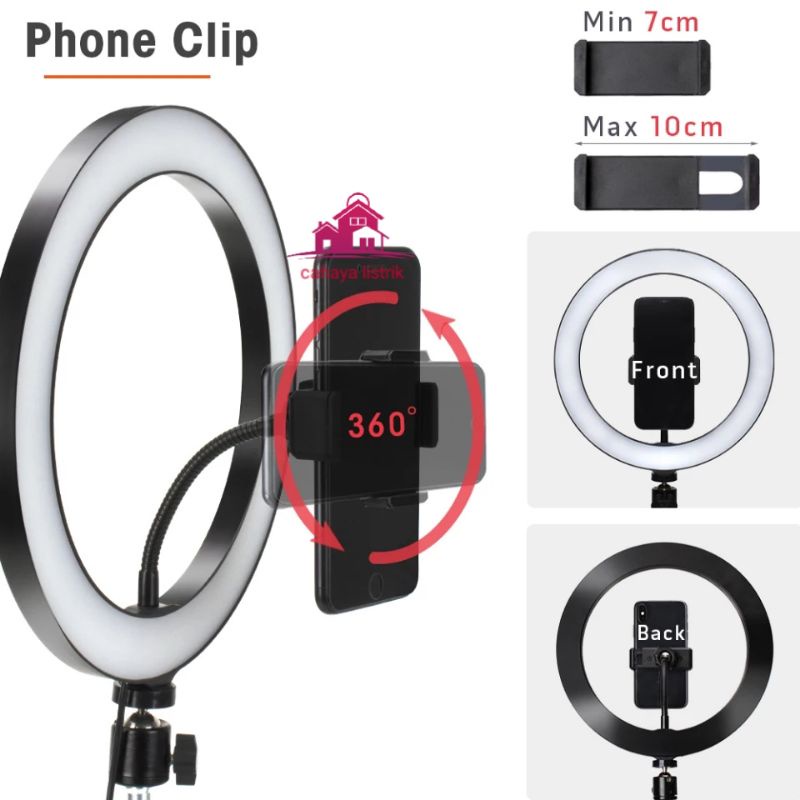 Ringlight Ring Light Lampu Selfie 16CM/20CM/26CM/30CM Besar LED Holder Jumbo headball head ball
