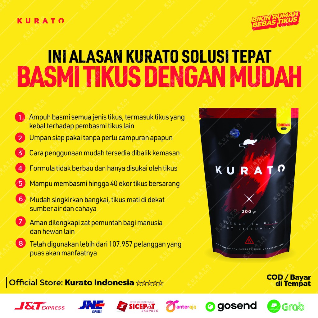 Obat Tikus dahsyat mematikan / KURATO umpan perangkap tikus ampuh / Racun tikus massal