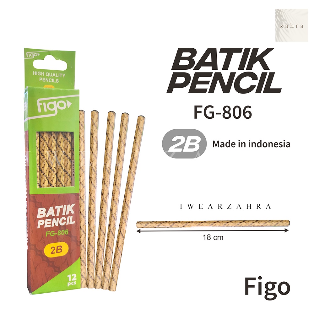 PENSIL 2B FIGO BATIK 72 PC - Pensil Ujian Sekolah Pensil Komputer Perlengkapan Anak Sekolah Pensil Murah Alat Tulis Kantor