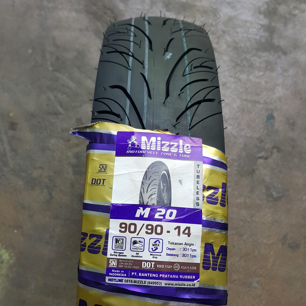 Ban Luar MIZZLE M 20 Ukuran Ring 14 80 90 90 90 Tubeless Tubles Beat Scoopy Vario Mio