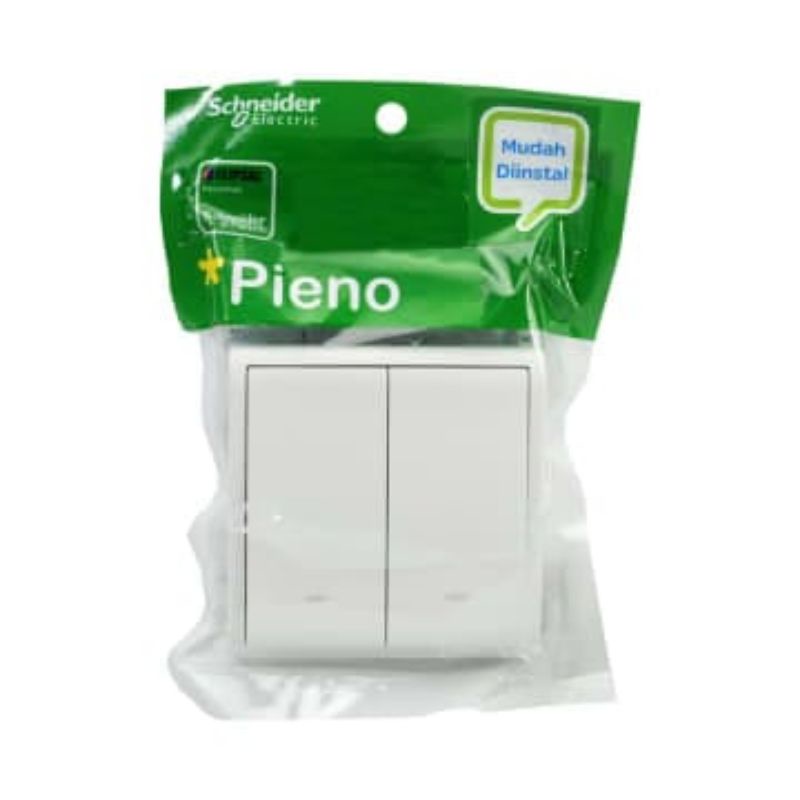 Saklar lampu 2 gang Schneider Peino Putih