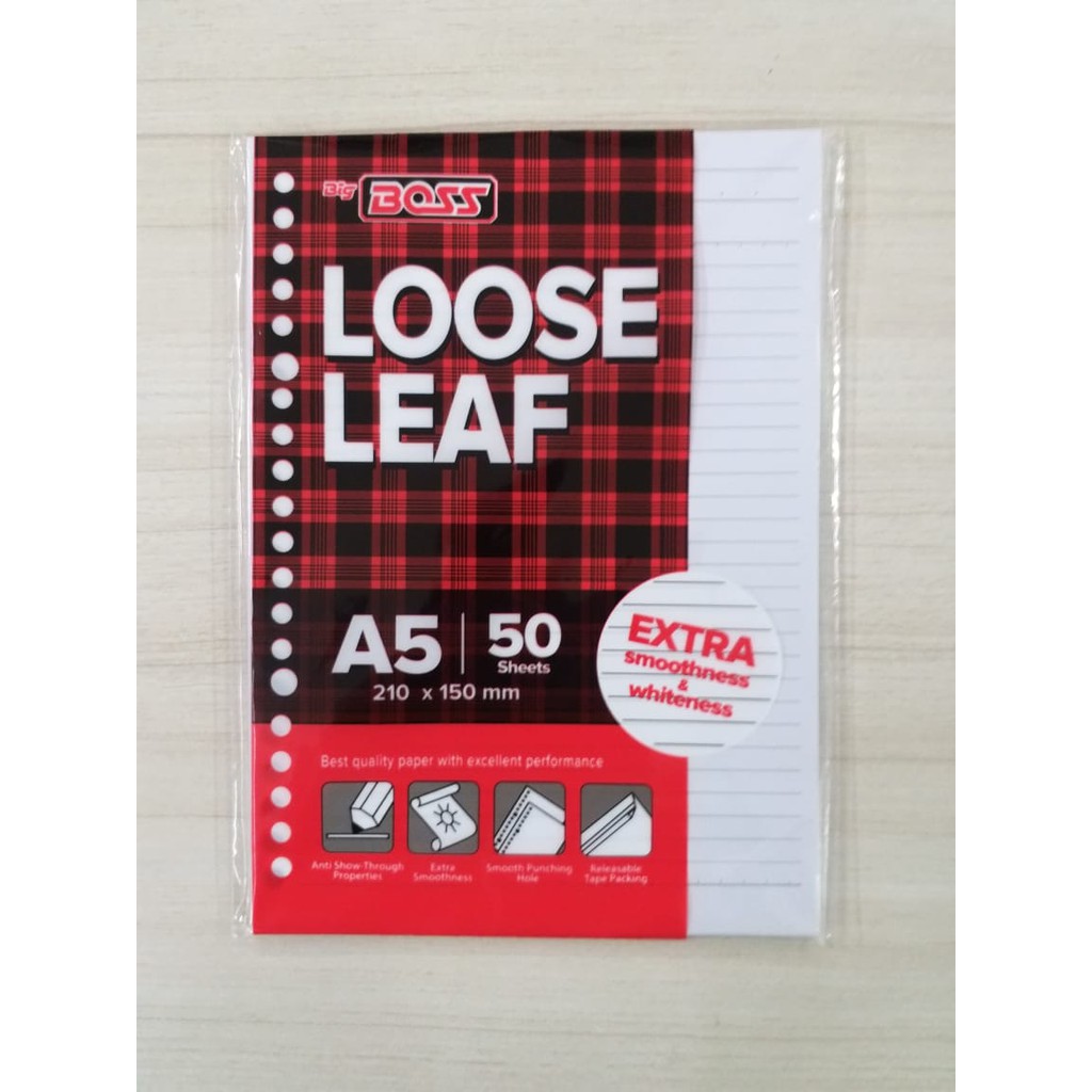 

Loose Leaf Garis A5 - 50 Lembar / Kertas Loose Leaf Big Boss A5 08711005