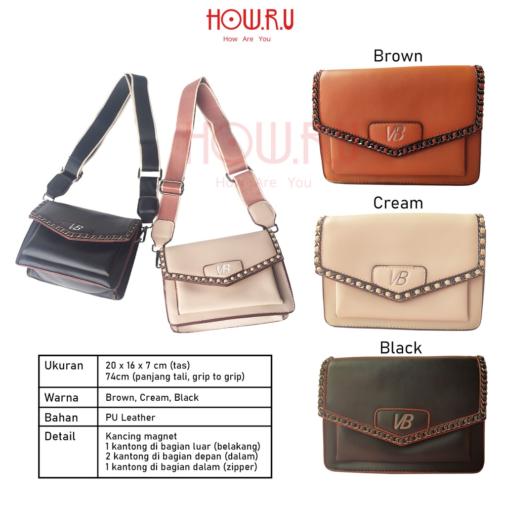 HOW.R.U | Tas Selempang Wanita Emma Crossbody / Basic Sling Bag Earthy Color 2819