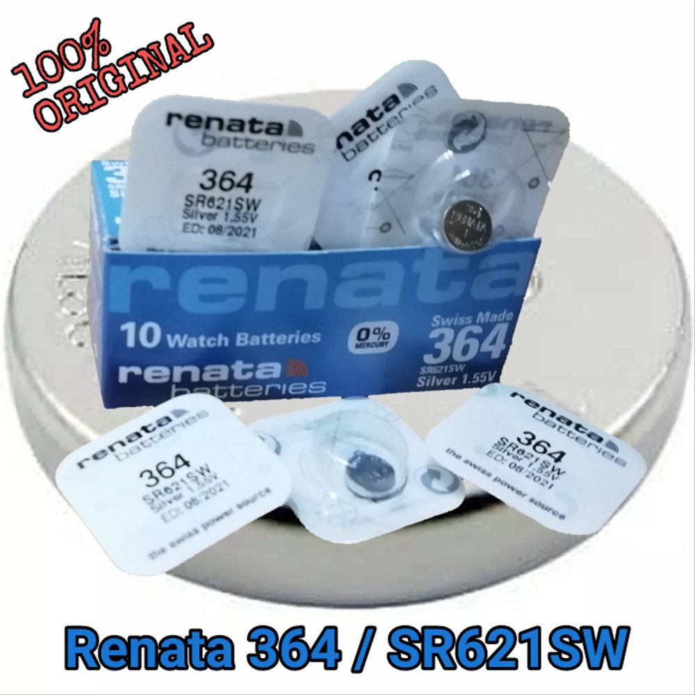 Baterai Jam Tangan Original Renata SR 621 SW atau 364 Renata SR621SW terakhir