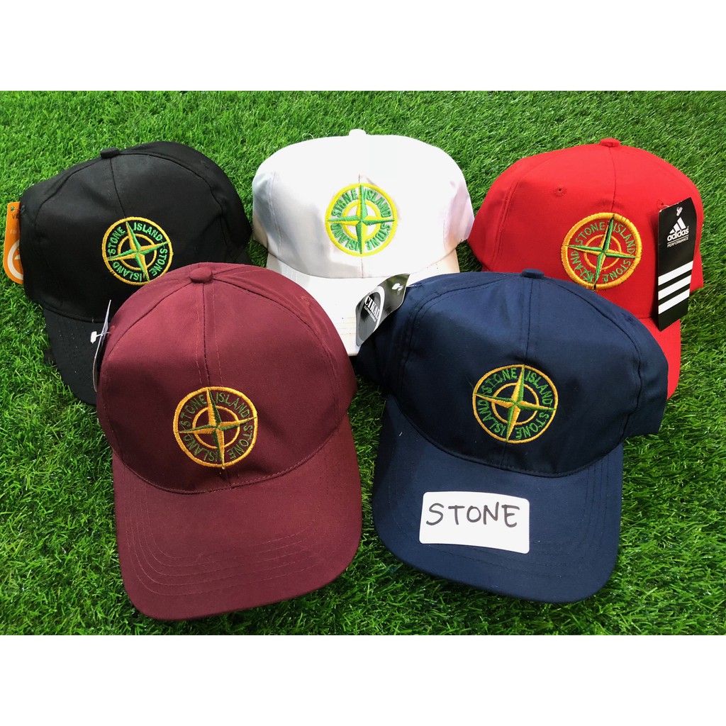 stone island red cap