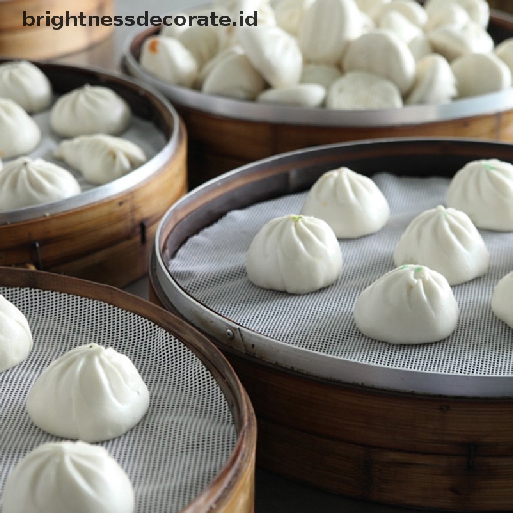 [birth] Round Non-Stick Silicone Mesh Cloth Baking Liners Steamer Pad Dumplings Buns Mat [ID]