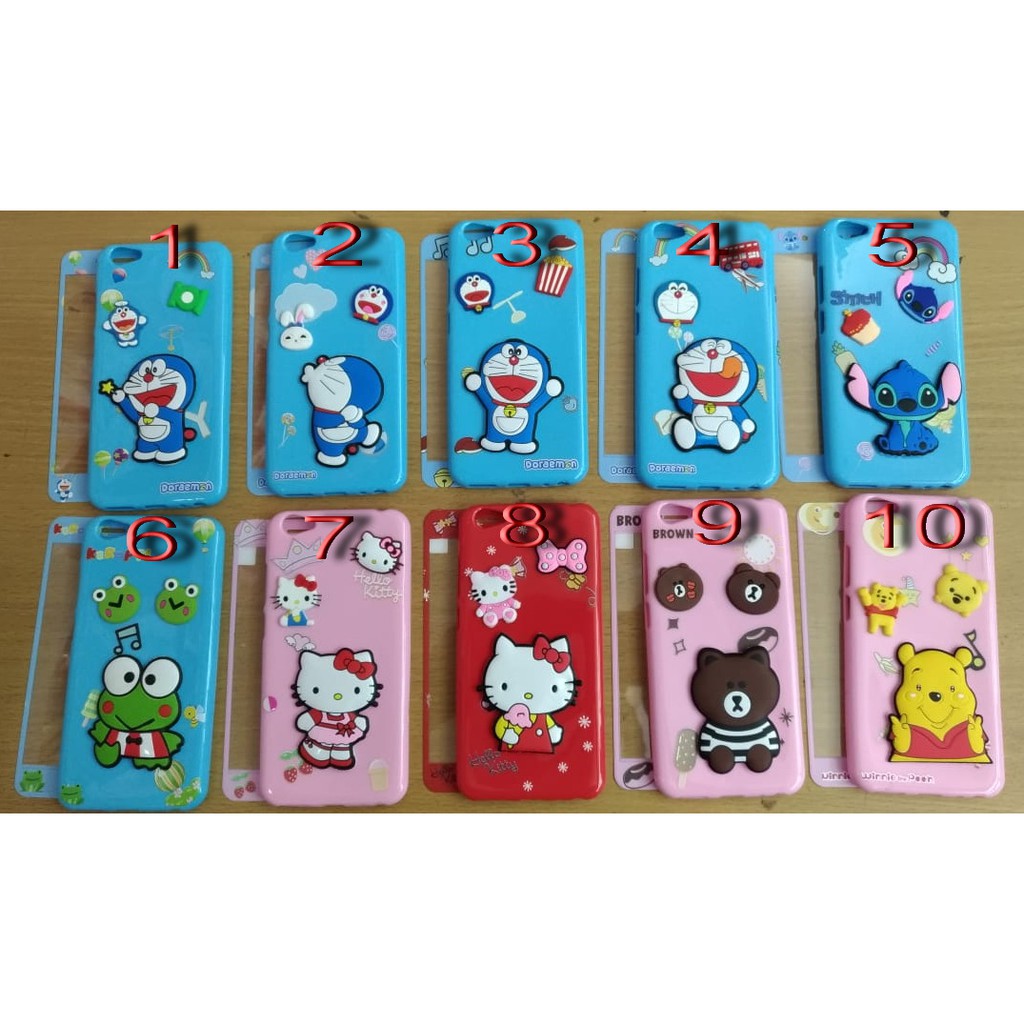 Case Jelly Double Doll 3D Disney Tempered Oppo F1s A59 F5 A83