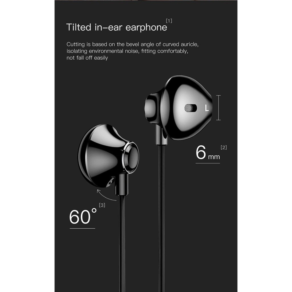 BASEUS ENCOK H06 - 3.5mm In-ear HIFI 6D Stereo Bass Wired Earphone