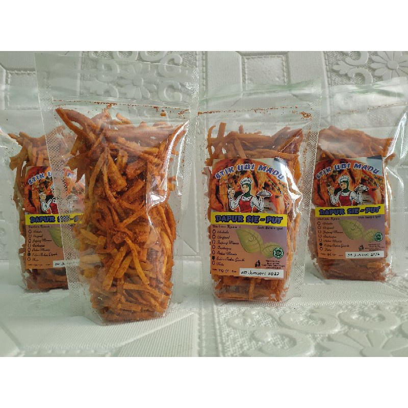 

Sieput - Stik Ubi Madu / Keripik Ubi Madu / Camilan Tela Tela 80gr Rasa Balado Extra Pedas Gurih